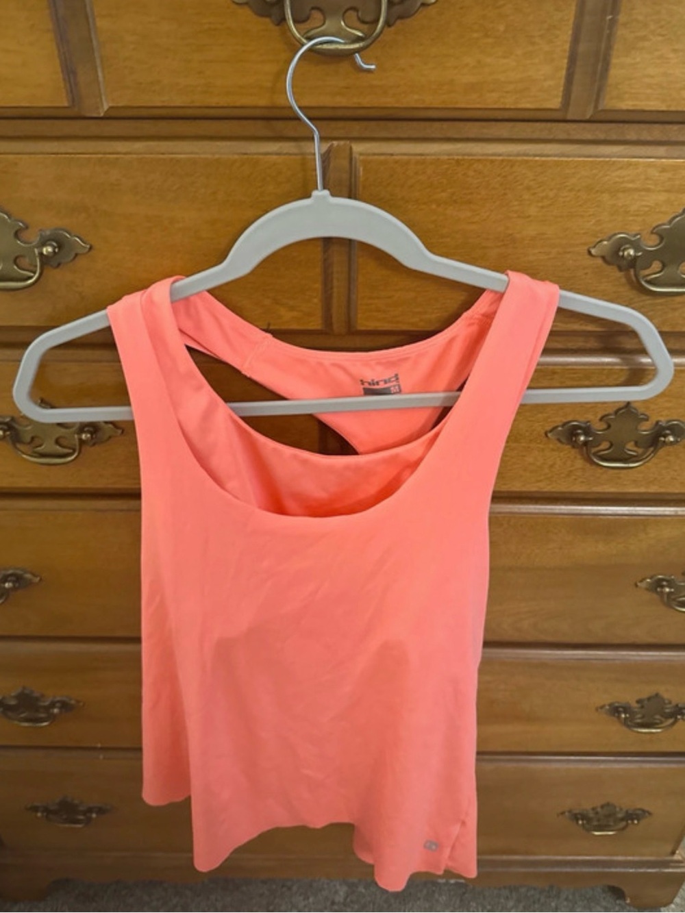 Sporty Coral Tank Top - women's sleeveless active top with bra